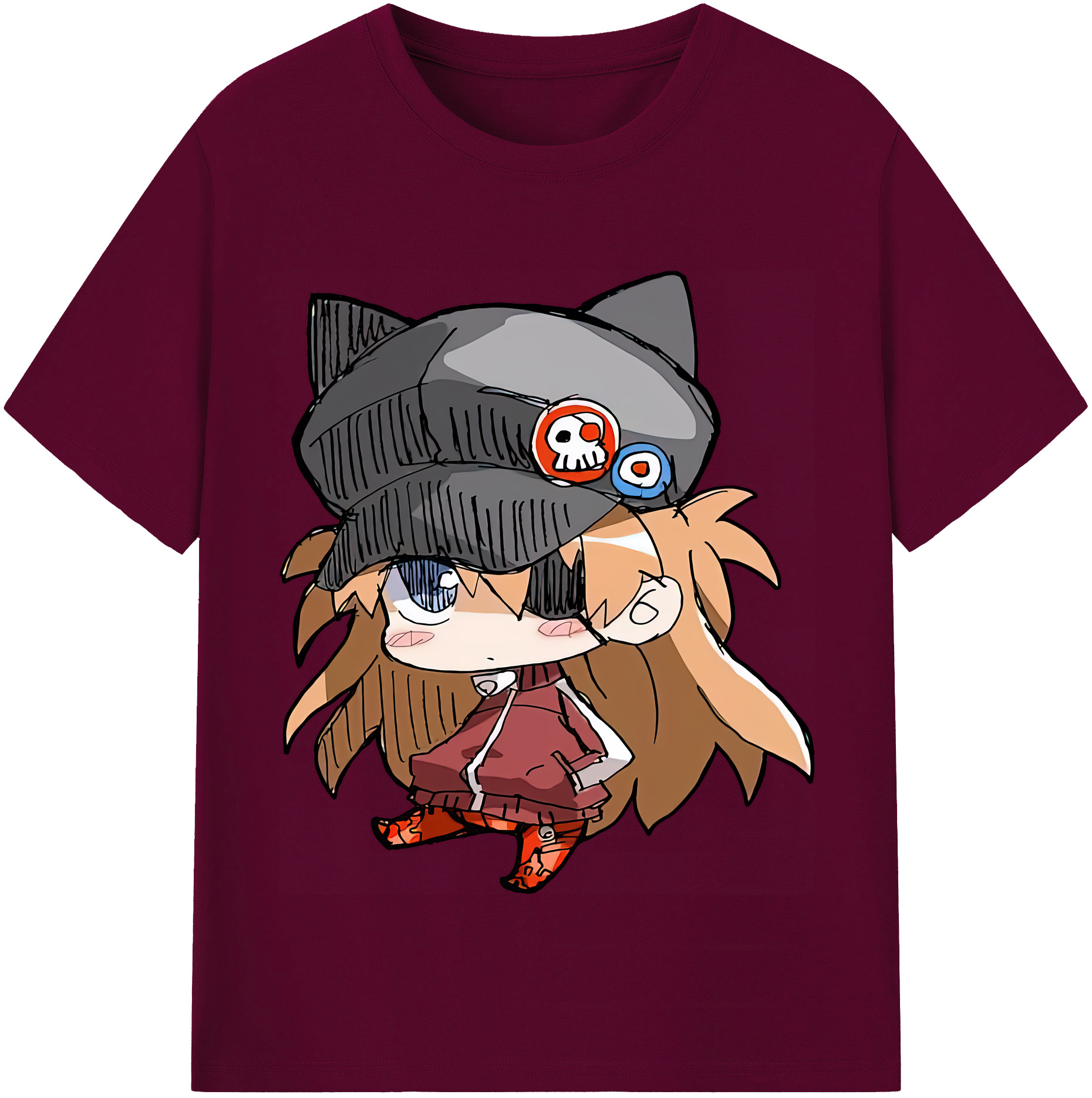 （画像用） EVA 新世紀エヴァンゲリオン レディースカジュアルプリントTシャツ（綿100％）